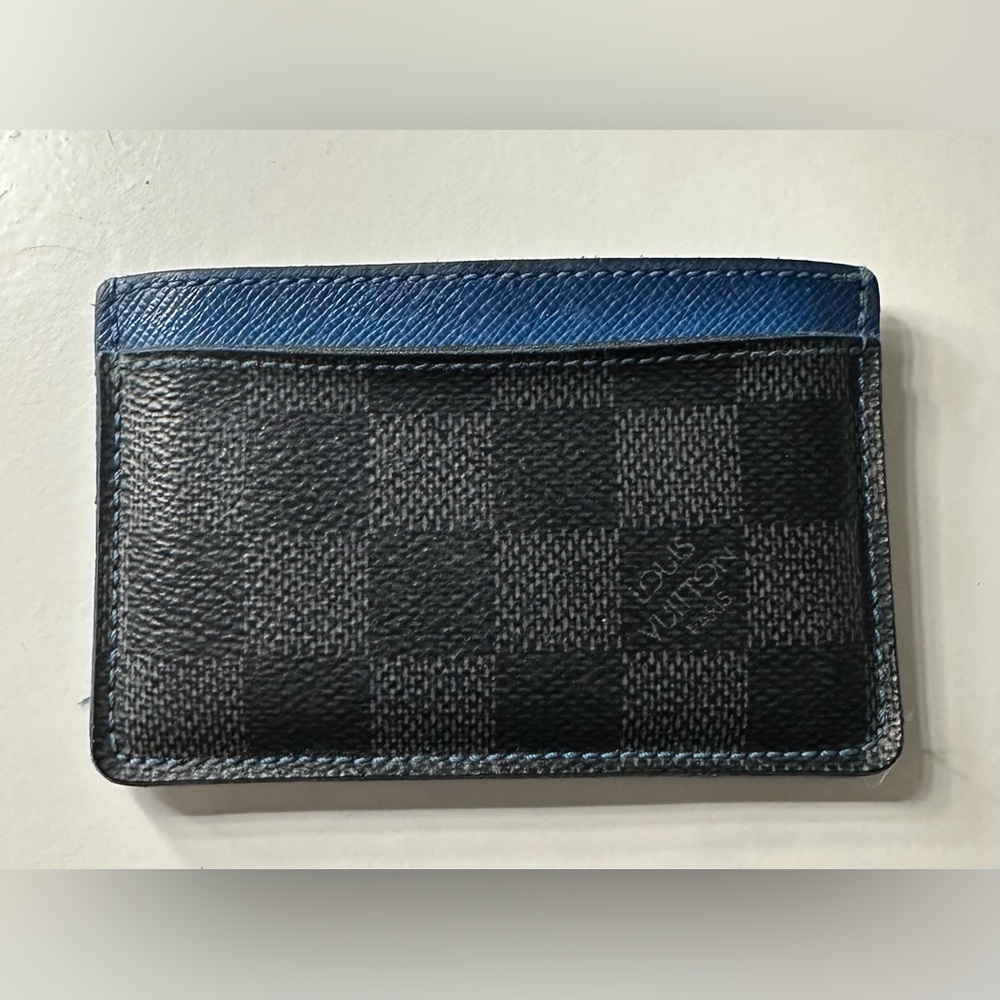 Louis Vuitton Elegant Blue and Gray Card Holder